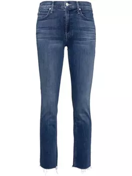 MOTHER джинсы The Mid Rise Dazzler Ankle Fray, синий