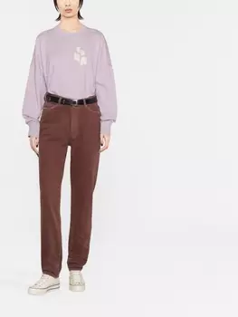 MOTHER джинсы Twizzi Skimp с завышенной талией, коричневый