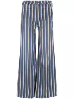 MOTHER полосатые джинсы широкого кроя, синий