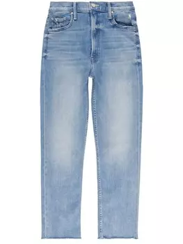 MOTHER прямые джинсы Rider с завышенной талией, синий