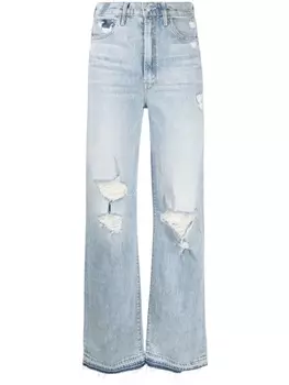 MOTHER прямые джинсы с прорезями, синий