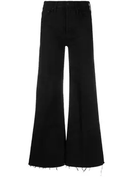 MOTHER расклешенные джинсы The Weekender Fray, черный