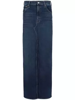 MOTHER юбка-макси из денима Bombshell, синий