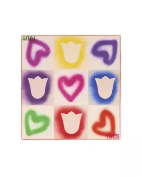 Мотивы Квадратный женский шарф Тюльпан Tous, оранжевый