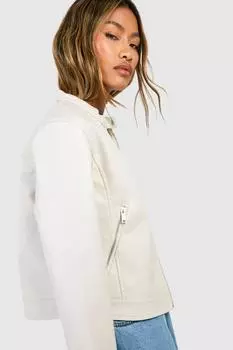 Мотоциклетная байкерская куртка boohoo, белый