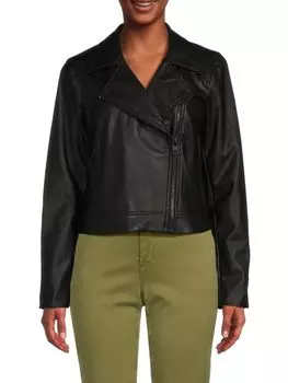 Мотоциклетная куртка из искусственной кожи Calvin Klein, черный