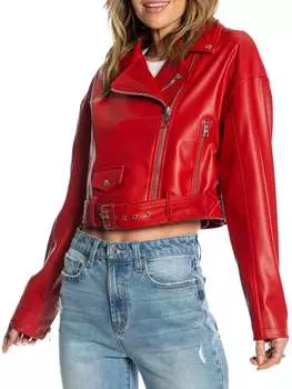 Мотоциклетная куртка из искусственной кожи Juicy Couture Red