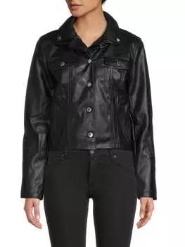 Мотоциклетная куртка из искусственной кожи Karl Lagerfeld Paris Black