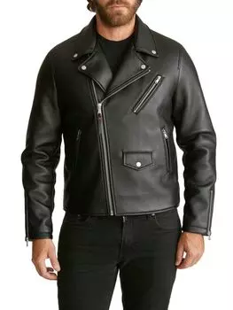 Мотоциклетная куртка из искусственной кожи Robert Graham, черный