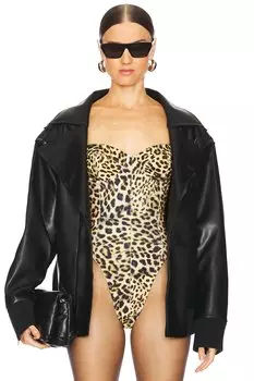 Мотоциклетная куртка оверсайз Norma Kamali, черный