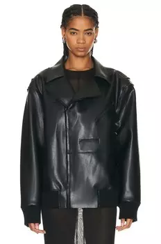 Мотоциклетная куртка оверсайз Norma Kamali, черный