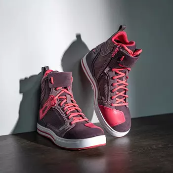 Мотоциклетная обувь Kuang-Chi, нескользящая, противоскользящая, дышащая мотоциклетная обувь, гоночная обувь, мотоциклетные ботинки для езды на дальние расстояния, розово-фиолетовые, размер 37