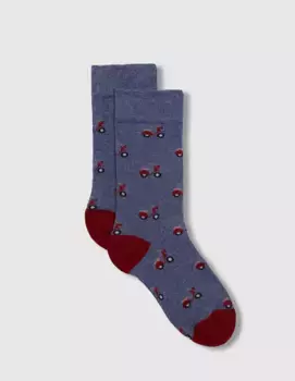 Мотоциклетные носки для мальчиков с контрастным носком и каблуком Gocco, синий