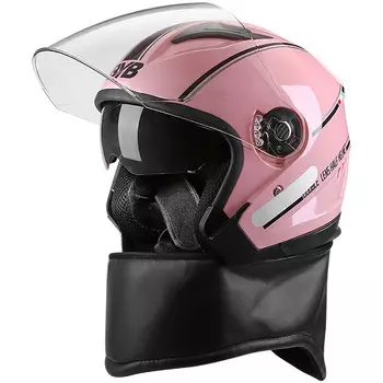 Мотоциклетный аккумулятор Abiya, автомобильный всесезонный противотуманный мотоциклетный шлем с двумя линзами, Сакура, розовый [линейная версия] BYB