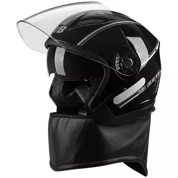 Мотоциклетный аккумулятор Abiya, всесезонный противотуманный мотоциклетный шлем с двумя линзами, черный рояль [линейная версия] BYB