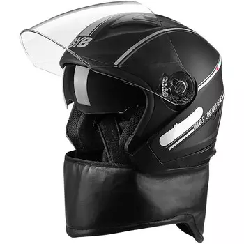 Мотоциклетный аккумулятор Abiya, всесезонный противотуманный мотоциклетный шлем с двумя линзами, черный [линейная версия] BYB