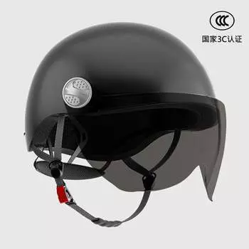 Мотоциклетный шлем для электросамоката Abiya, шлем для взрослых, черный (коричневые короткие линзы) BYB