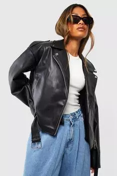 Мотокуртка на меховой подкладке Boohoo, черный