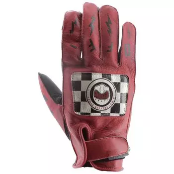Мотоперчатки Helstons Logo leather, красный