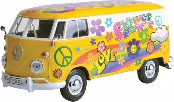 Motormax, VW Type 2 T1 Flower Power 1:24 Motormax 79575