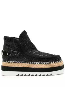 Mou ботинки с пайетками, черный