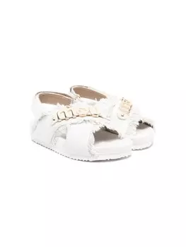 Mou Kids сандалии с логотипом, серый