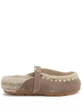 Mou мюли с овчиной, серый