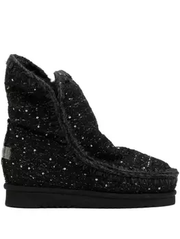 Mou сапоги с пайетками, черный