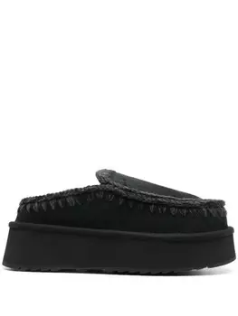 Mou тапочки с отделкой обметочным швом 50 мм, черный