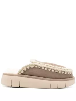 Mou замшевые шлепанцы, коричневый