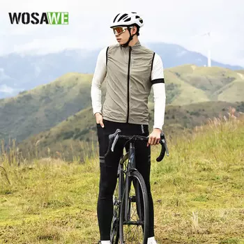 Mountainpeak Мужской велосипедный топ на открытом воздухе ветрозащитный жилет без рукавов цвета хаки S-3XL