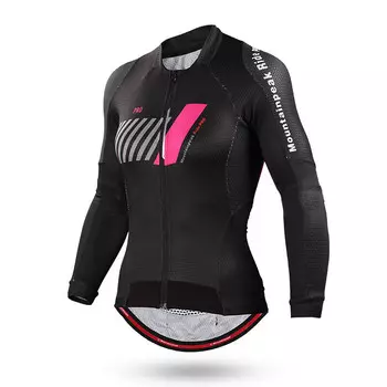 Велосипедное джерси женское Mountainpeak PRO с длинными рукавами из дышащего материала L, черный