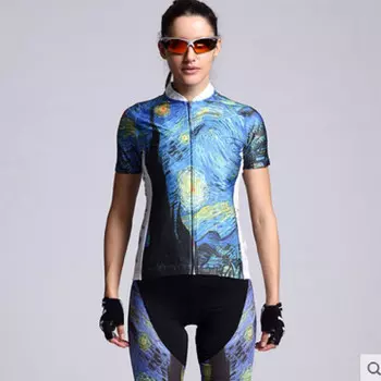 MountainpeakMTP весенне-летний художественный велосипедный костюм с короткими рукавами, мужские и женские шорты (Starry Sky-Female S) Starry Sky S