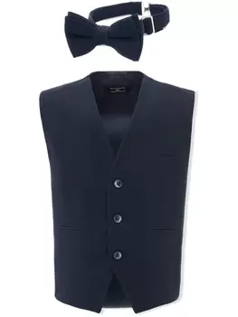 Комплект из жилета и галстука-бабочки Moustache, синий