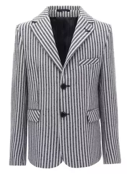 Moustache однобортный блейзер в полоску, серый