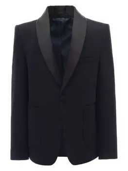 Moustache однобортный пиджак с воротником-шалькой, синий