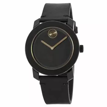 Movado Bold 42 мм черные кожаные мужские часы с ремешком 3600297