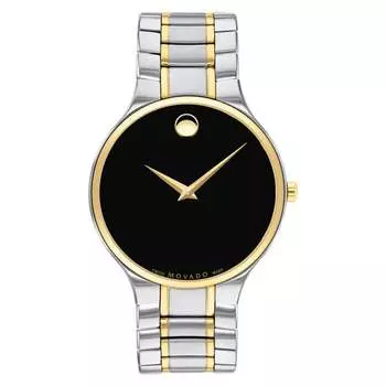 Movado Мужские кварцевые часы Serio 38 мм, цвет silver and gold