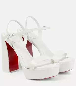 Movida Jane 130 кожаные платформенные лодочки Christian Louboutin, Bianco/Lin Bianco