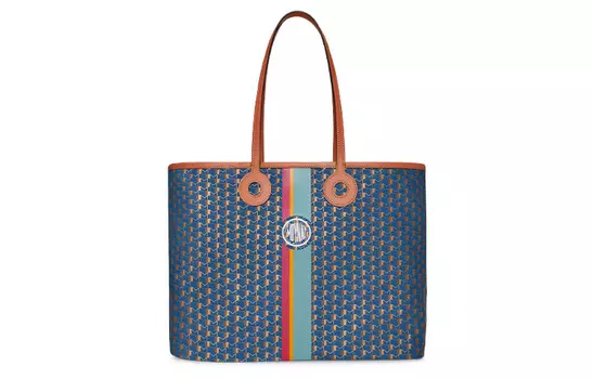 Moynat Сумка-шоппер, сумка-тоут, сумка через плечо, большого размера, мужская, синяя