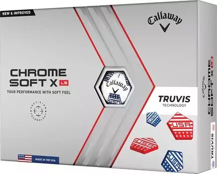Мячи для гольфа Callaway 2022 Chrome Soft X LS Truvis USA, мультиколор