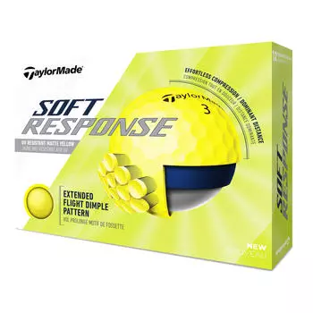 Мячи для гольфа Soft Response 12 штук желтые TAYLORMADE, неоново-желтый