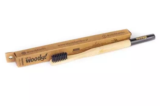 Мягкая бамбуковая зубная щетка, 1 шт. WoodyBamboo