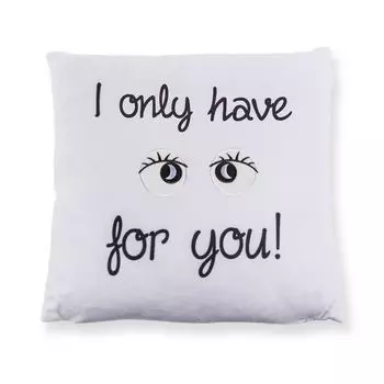 Мягкая бархатная подушка Nicki с наполнителем, 40х40 см. Чехол на подушку белого цвета с вышивкой. Я смотрю только на тебя Haus und Deko, черный