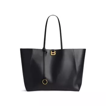 Мягкая большая сумка-тоут в форме песочных часов BALENCIAGA, черный