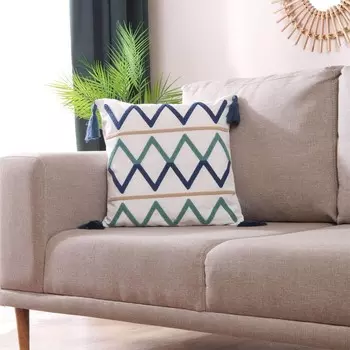 Мягкая декоративная подушка Evidea с ромбовидным узором - Синий - 45x45 см