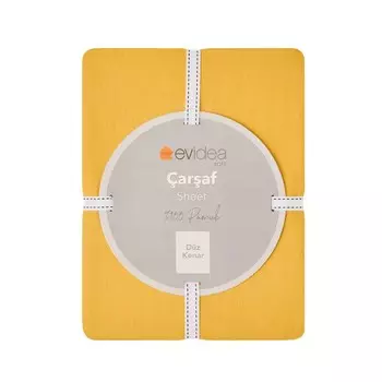 Мягкая двойная простыня с плоскими краями Evidea - Желтый - 240x260 см