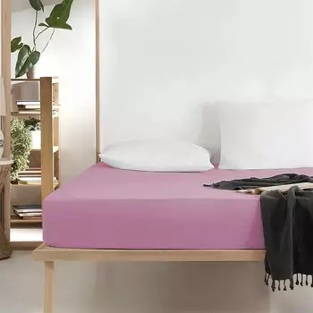 Мягкая двуспальная простыня Evidea - Сушеная роза - 240x260 см