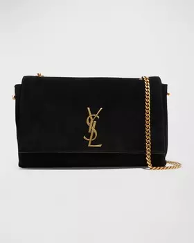 Мягкая двусторонняя сумка через плечо Kate YSL Monogram среднего размера Saint Laurent