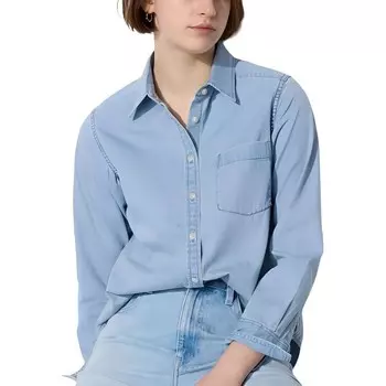 Мягкая джинсовая рубашка Uniqlo, голубой